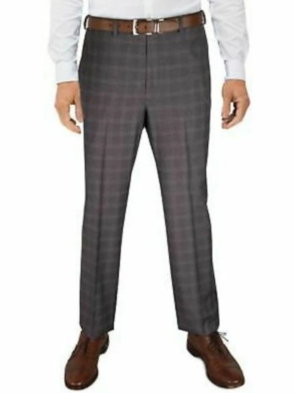 NWT Lauren Ralph Lauren Dress Pants Mens 34x32 Ultraflex Gray Windowpane Plaid